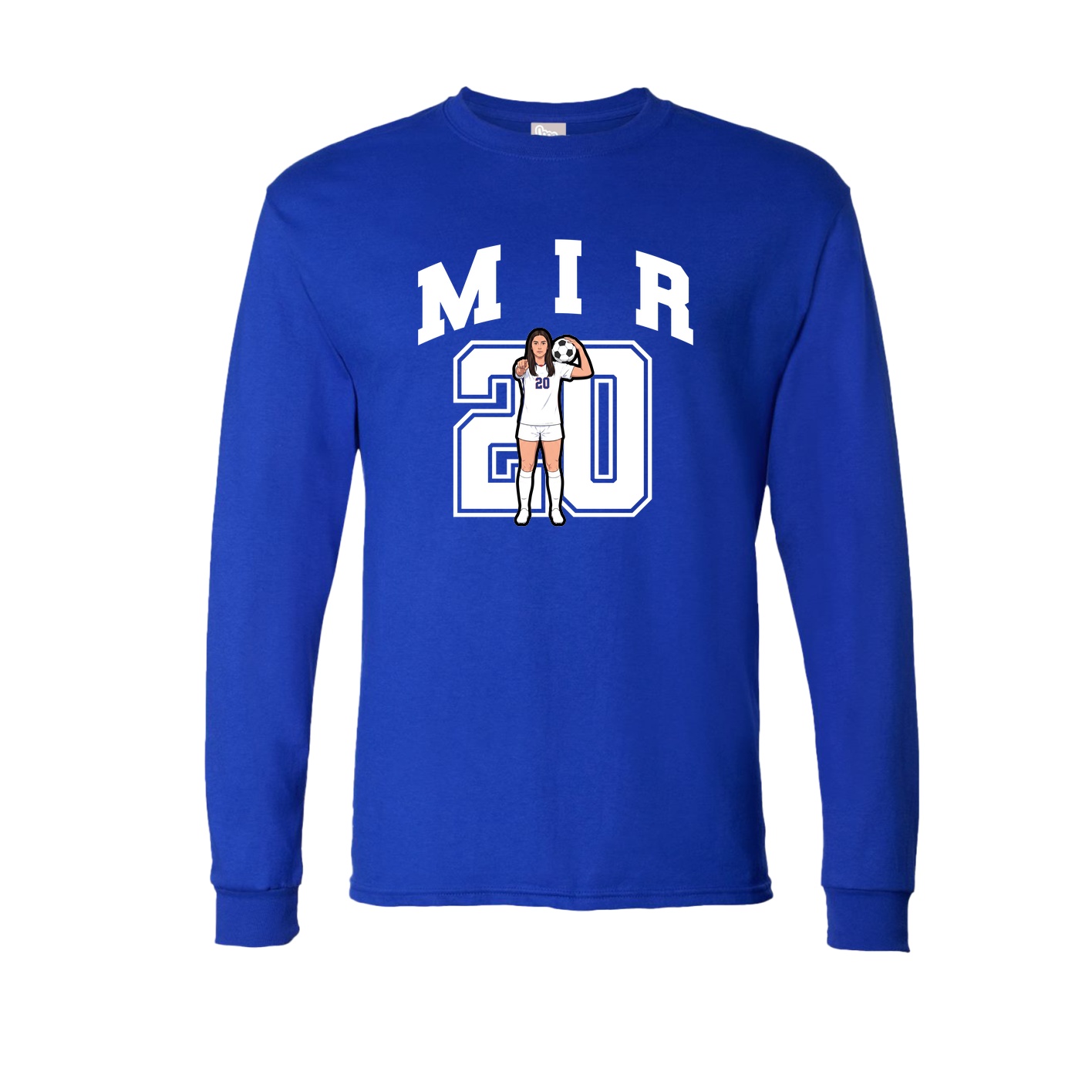 Long Sleeve Tee — Number in Royal