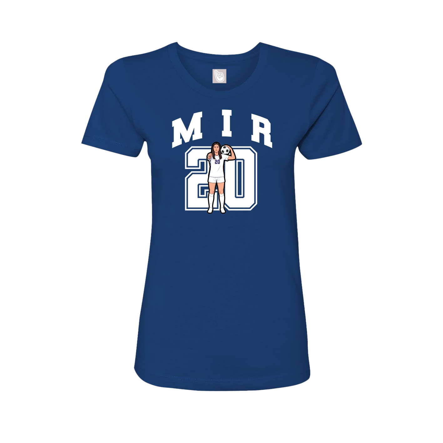 Fitted Women's Tee — Number in Royal