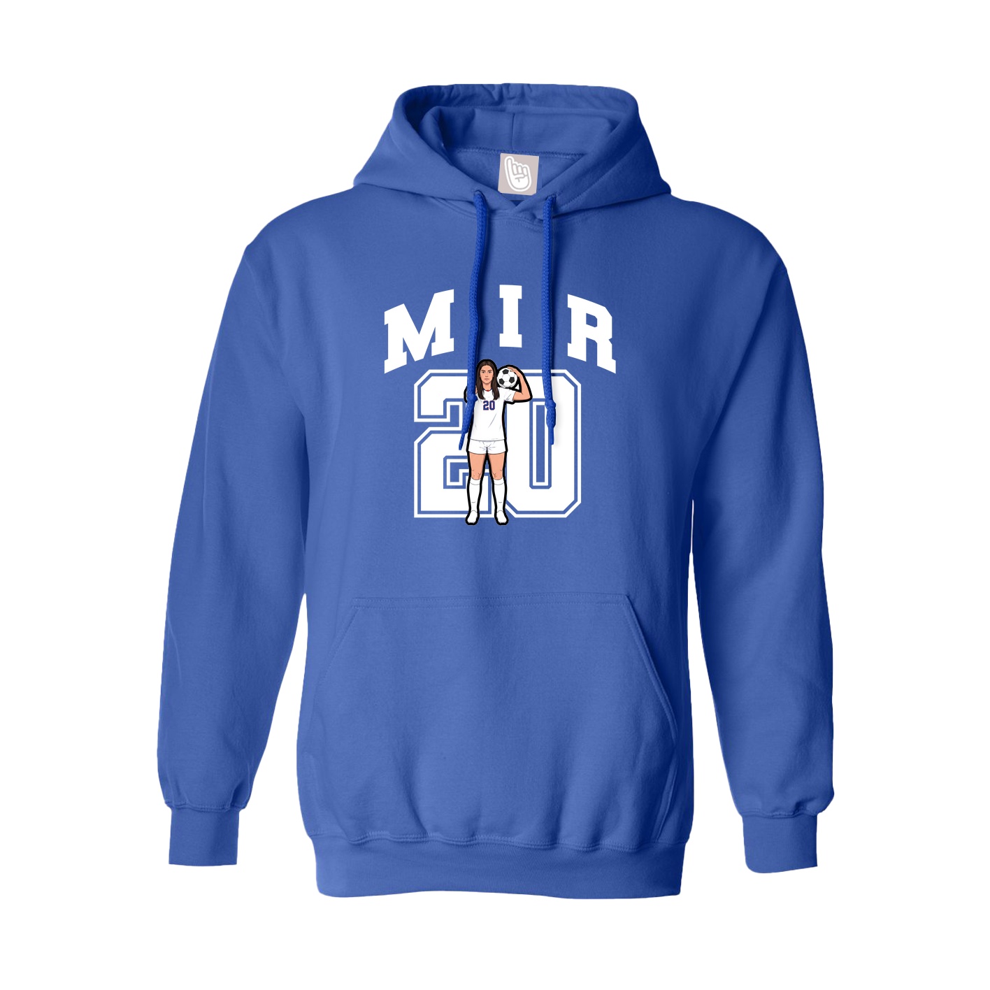 Hoodie — Number in Royal