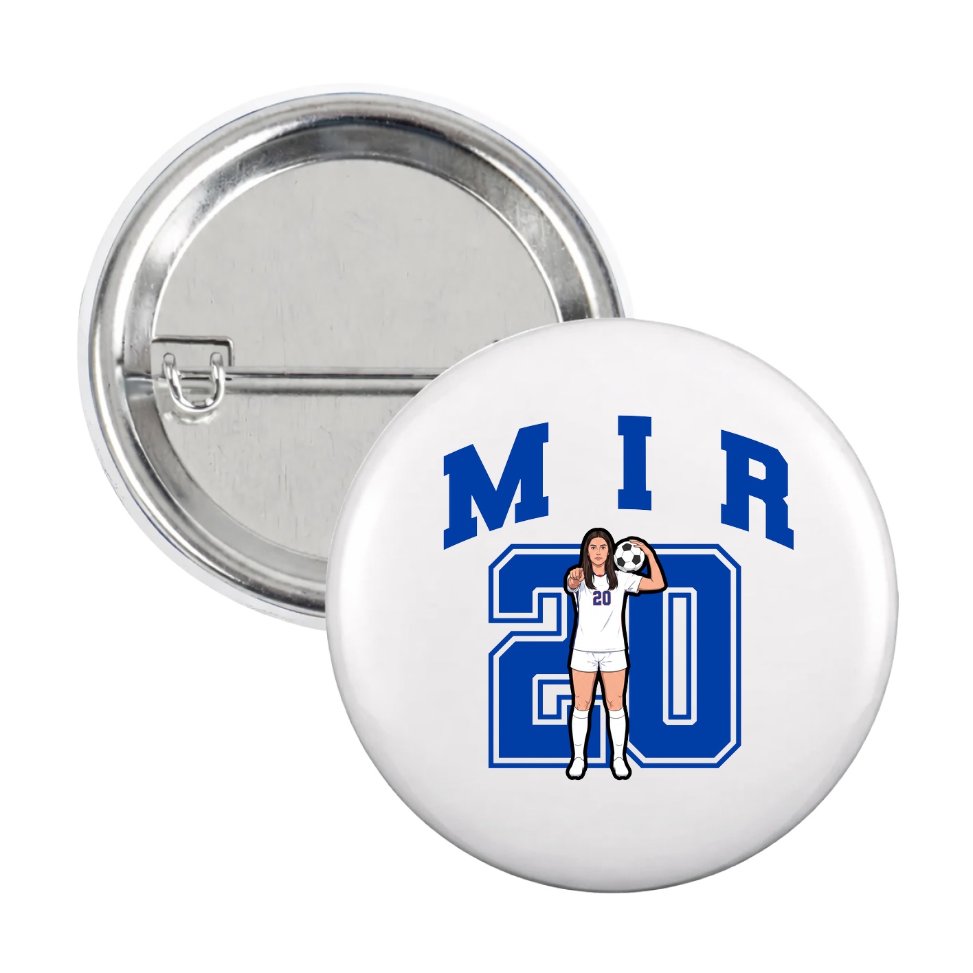 Game Day Button — Number in White
