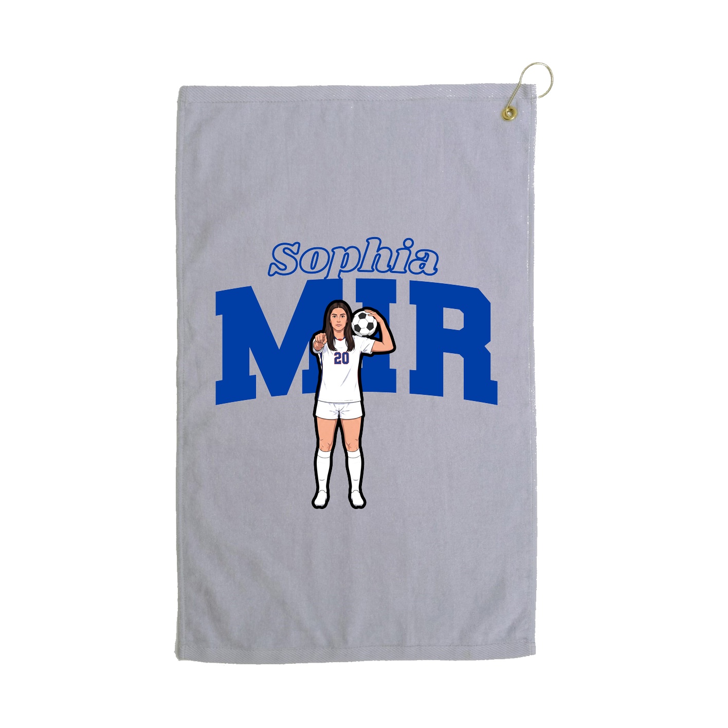 Golf Towel — Name Arch in Grey