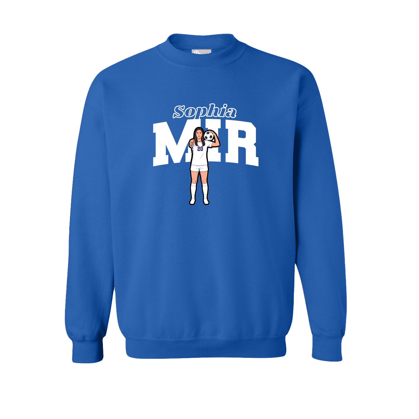 Fleece Crew — Name Arch in Royal