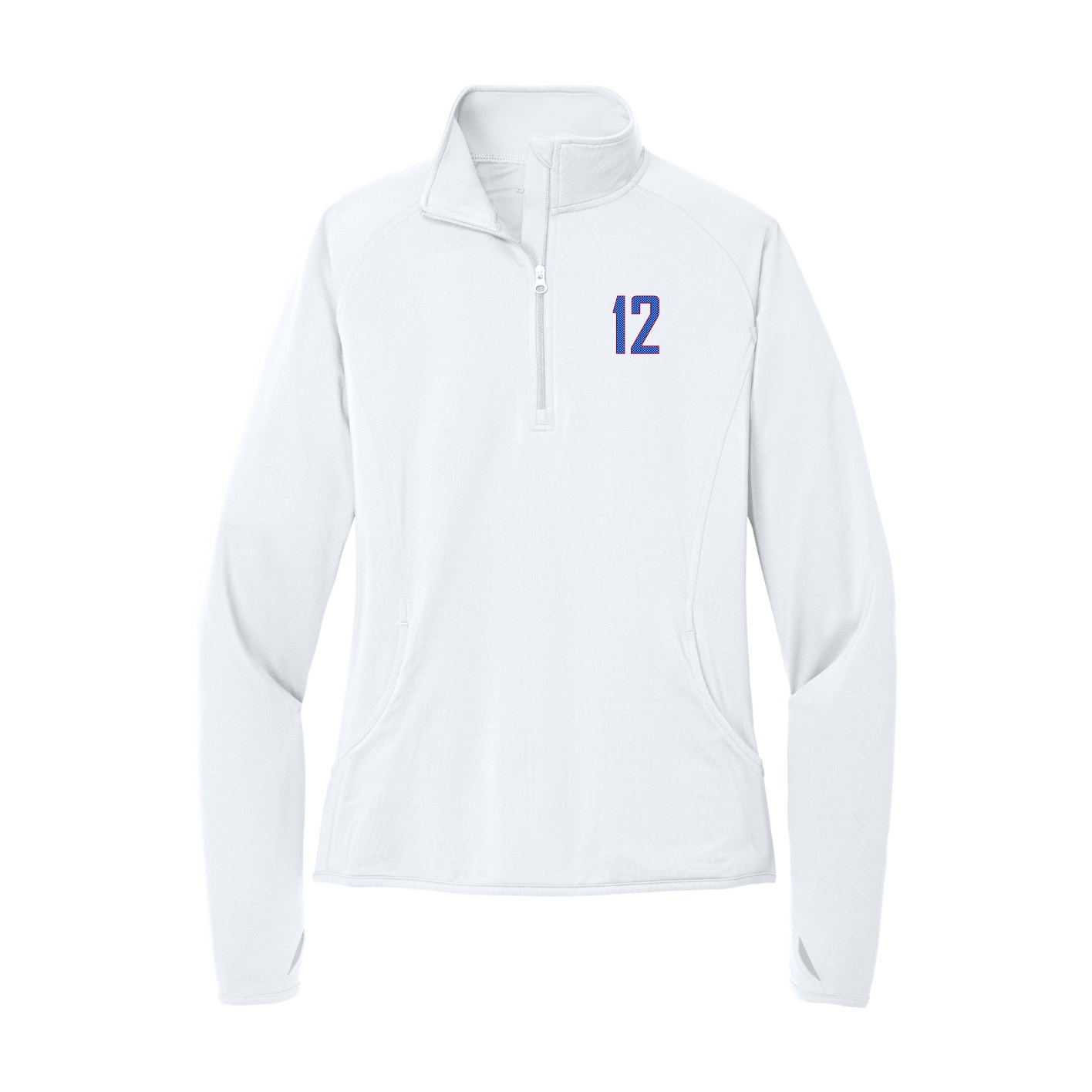 Women's Q-Zip Pullover — Front Shirsy in White