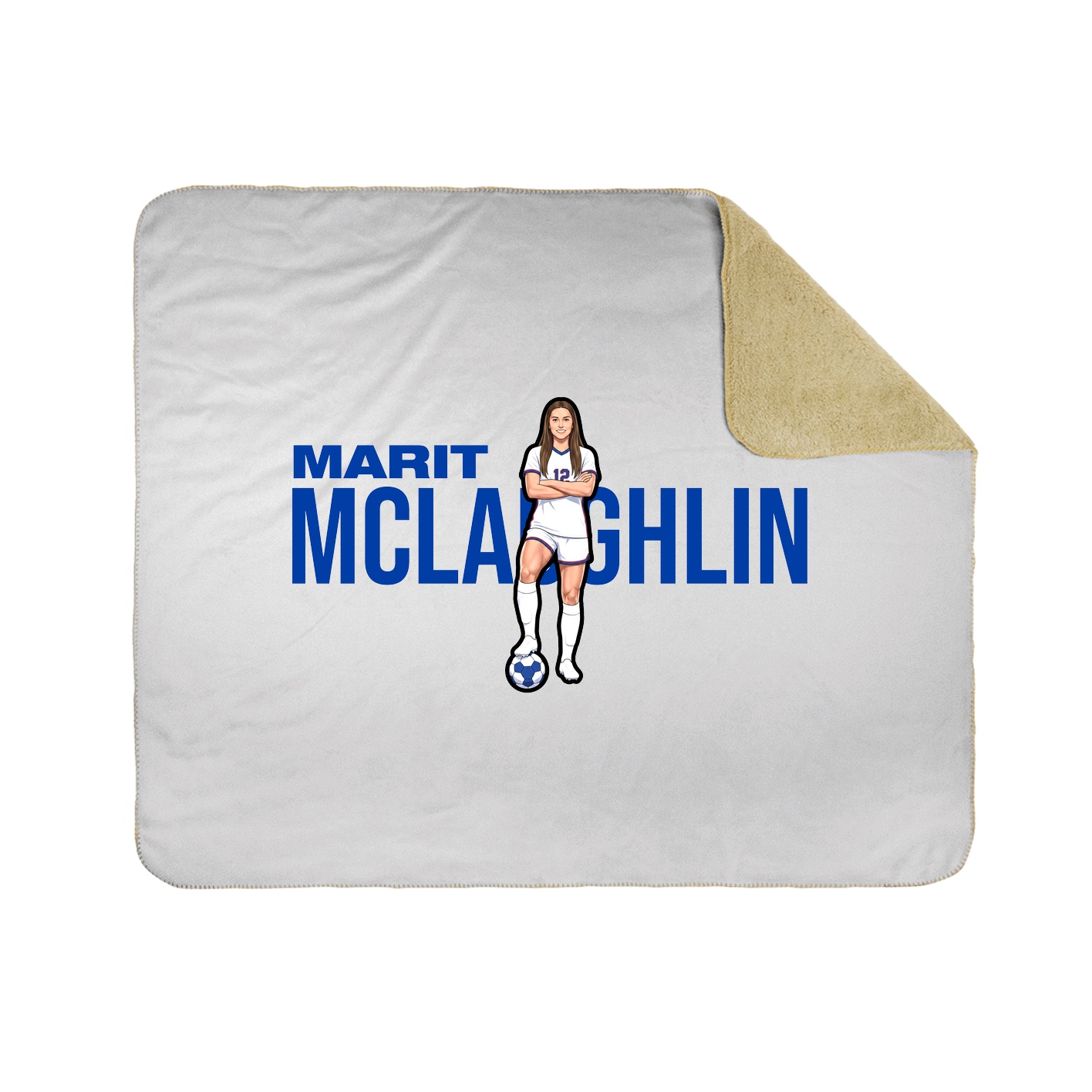 Throw Blanket — Player Name in White