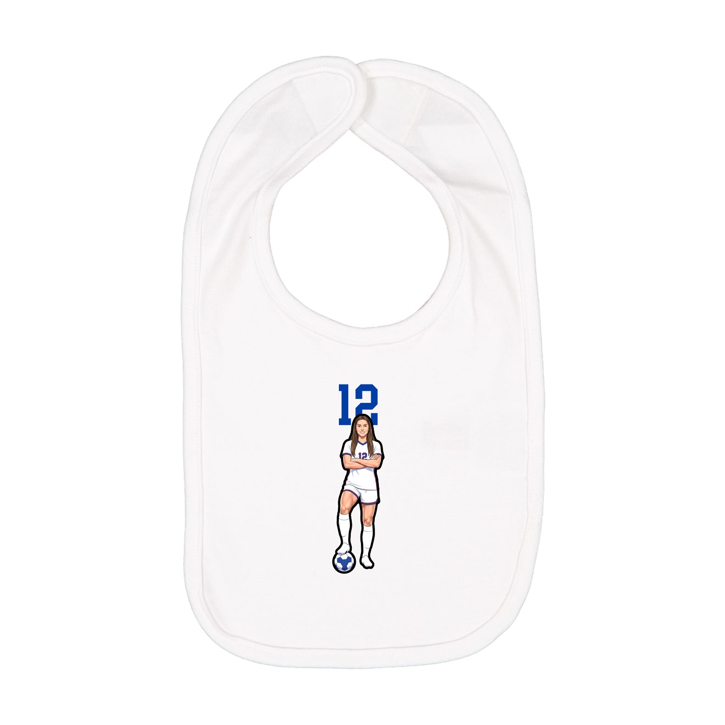 Infant Bib — Number Top in White