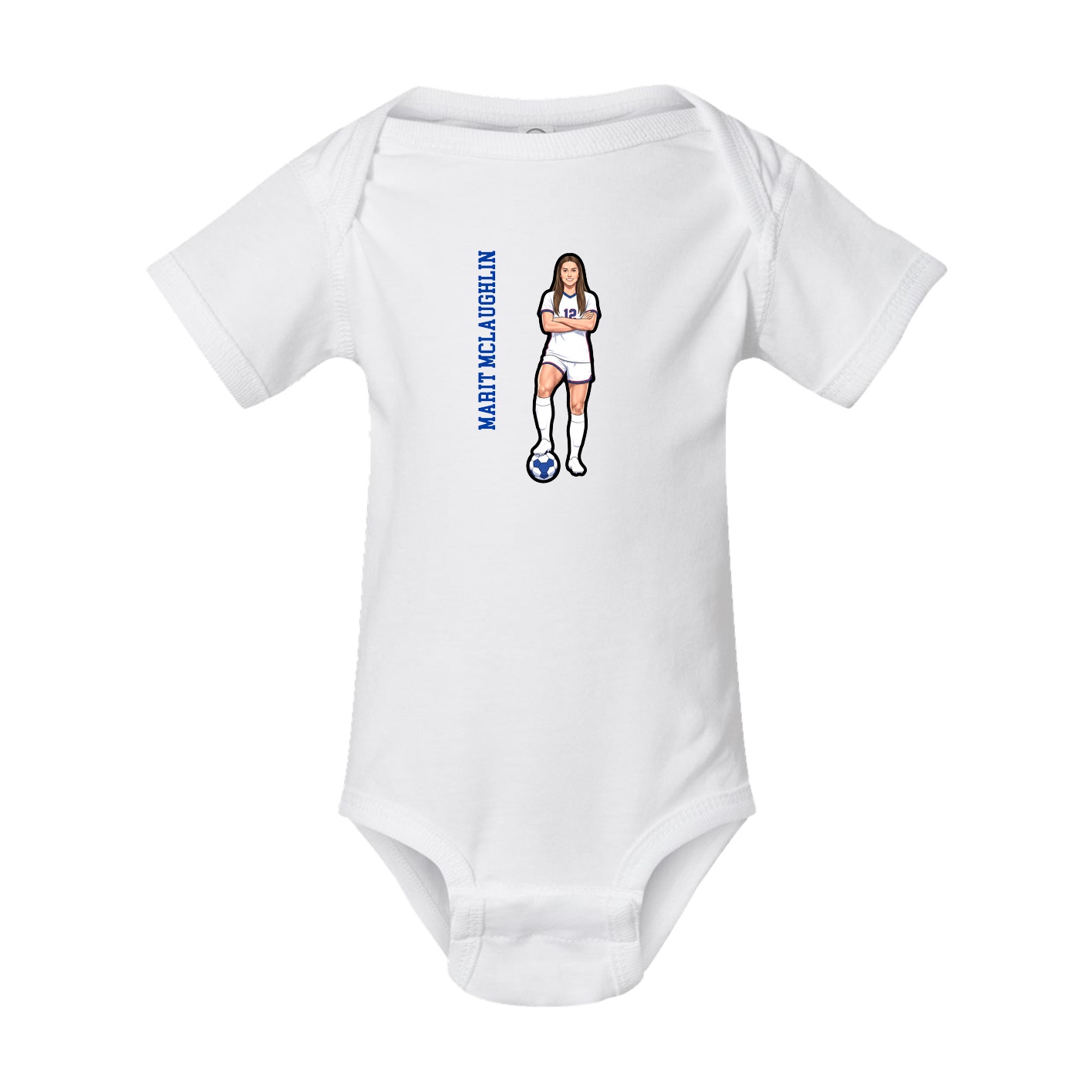Baby Onesie — Name Vertical in White