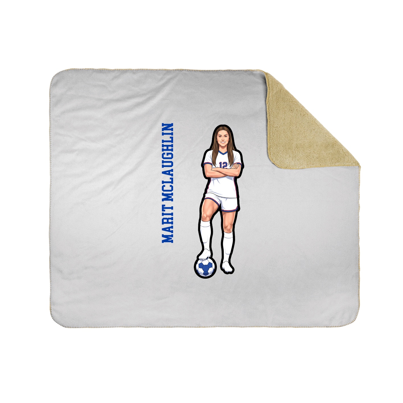 Throw Blanket — Name Vertical in White