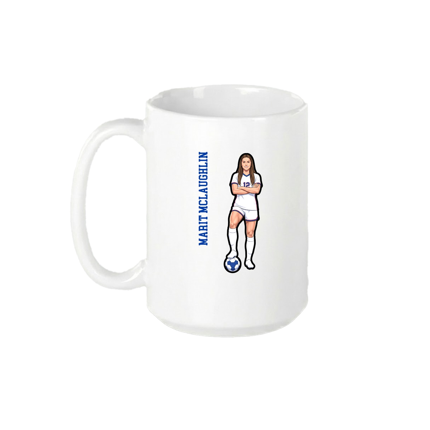 15oz Coffee Mug — Name Vertical in White