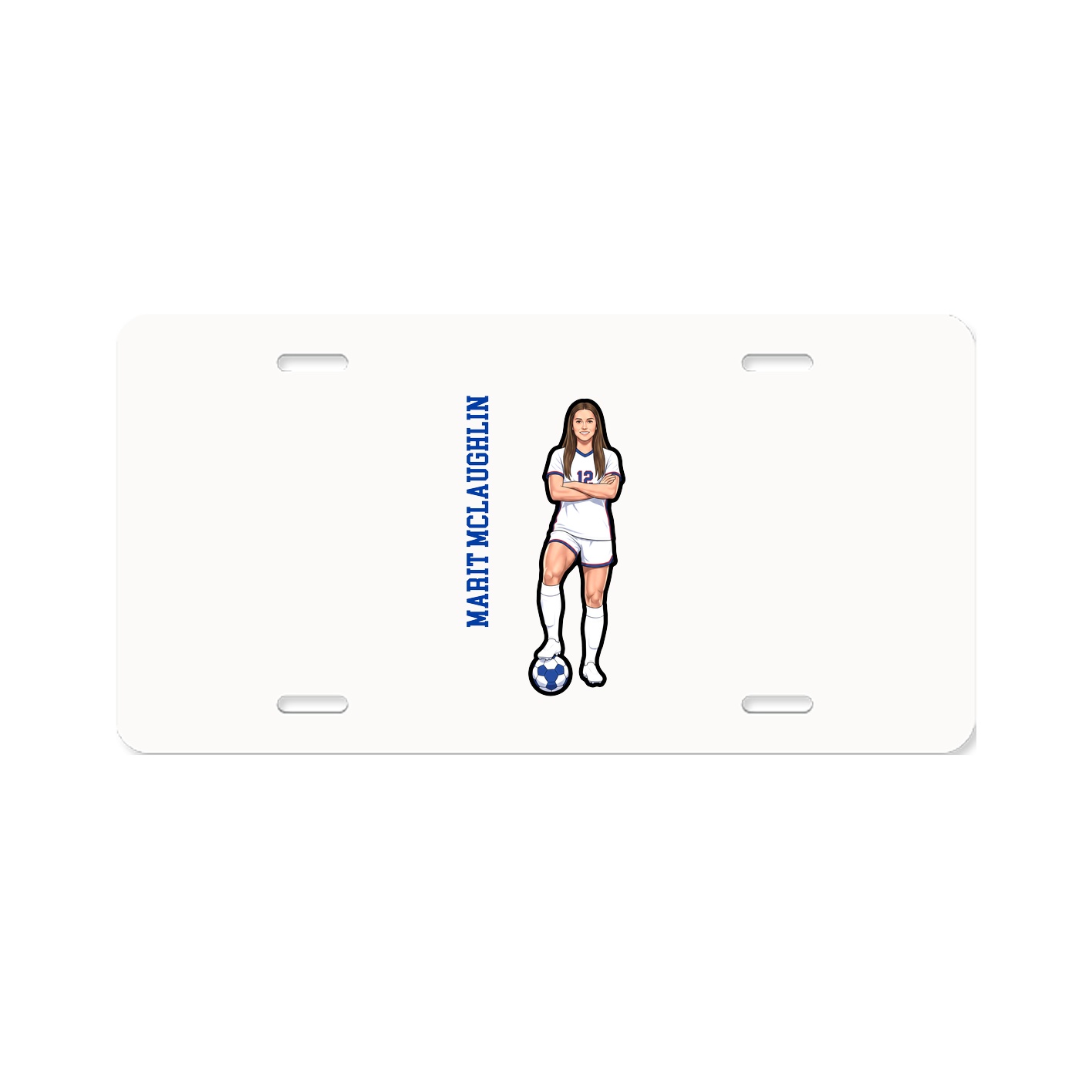 License Plate — Name Vertical in Classic