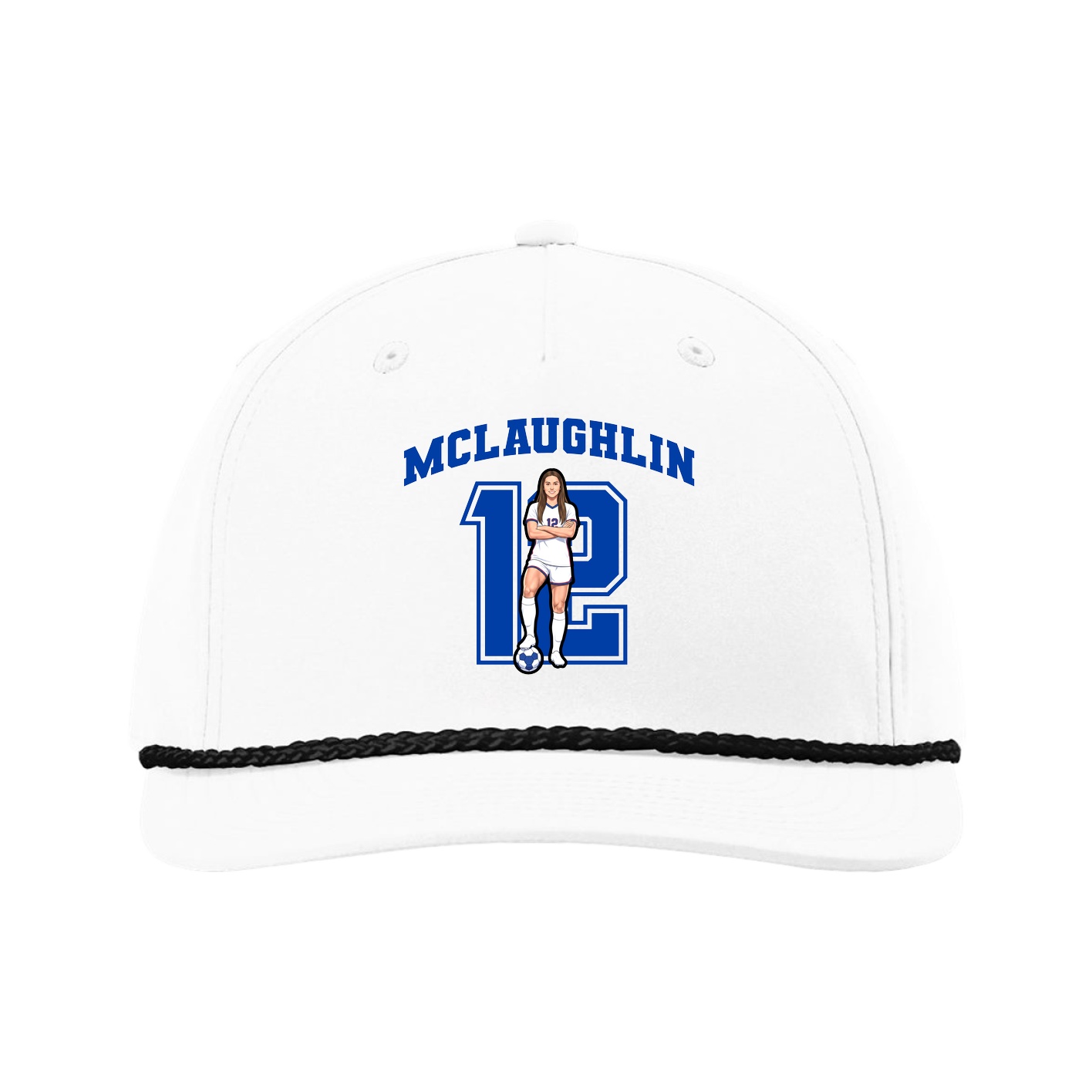 Five-Panel Classic Rope Cap — Number in White