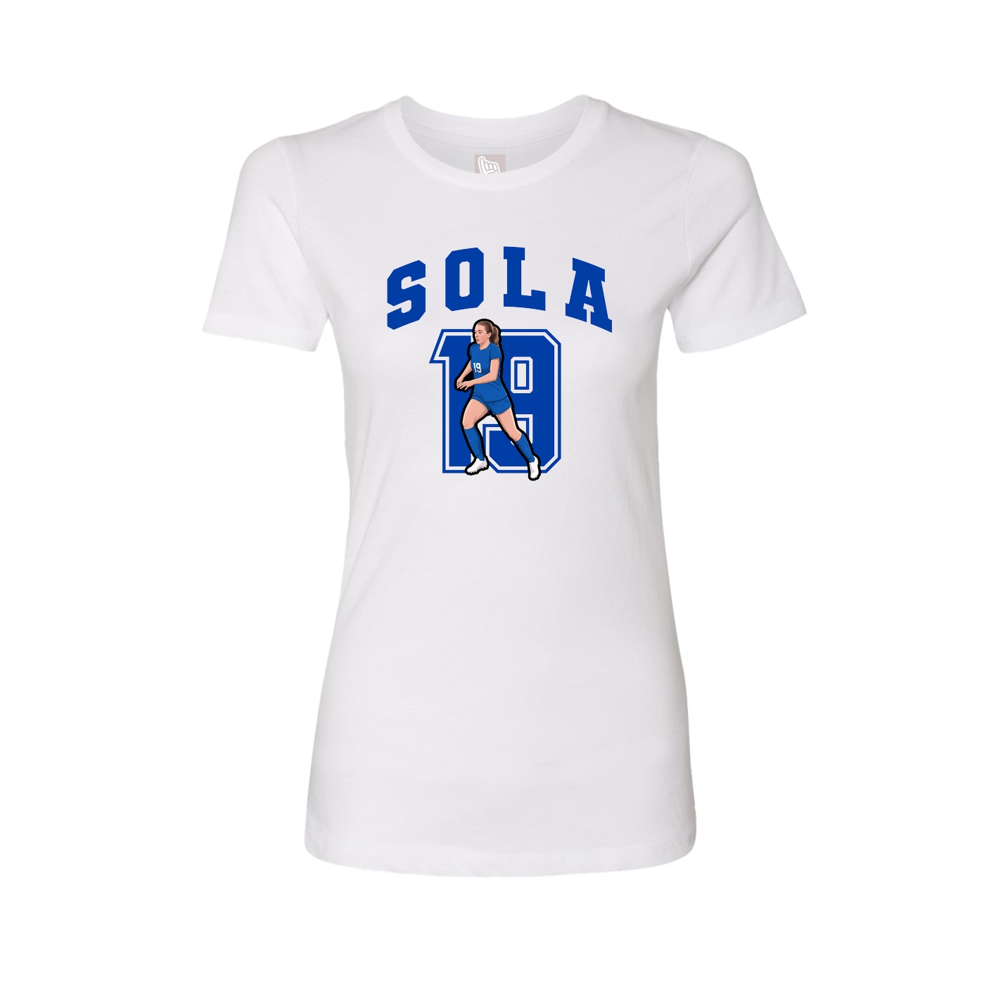 Fitted Women's Tee — Number in White