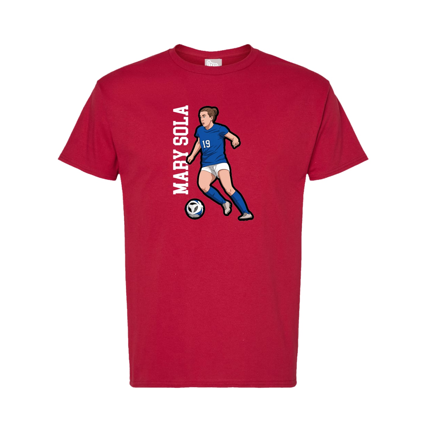 Tee — Name Vertical in Crimson