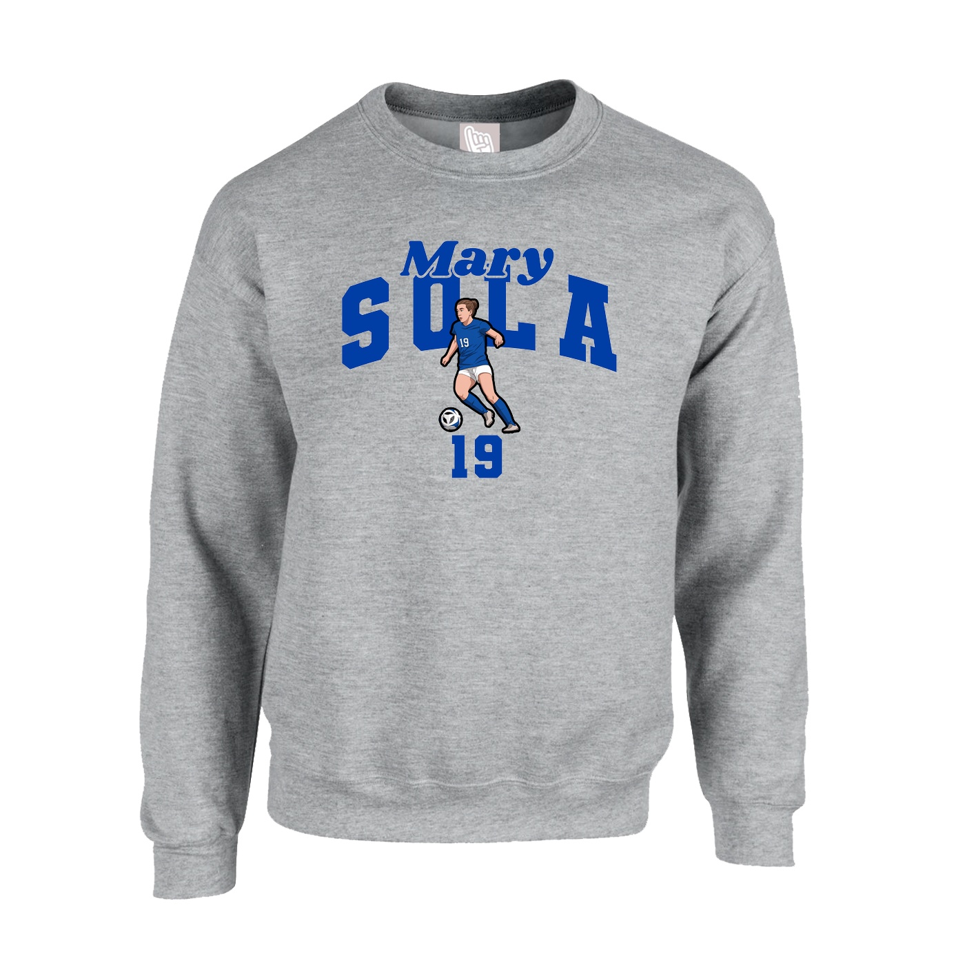 Fleece Crew — Signature Arch in Grey