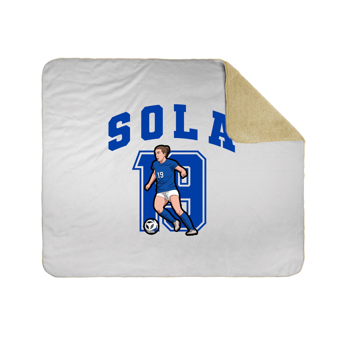 Throw Blanket — Number in White