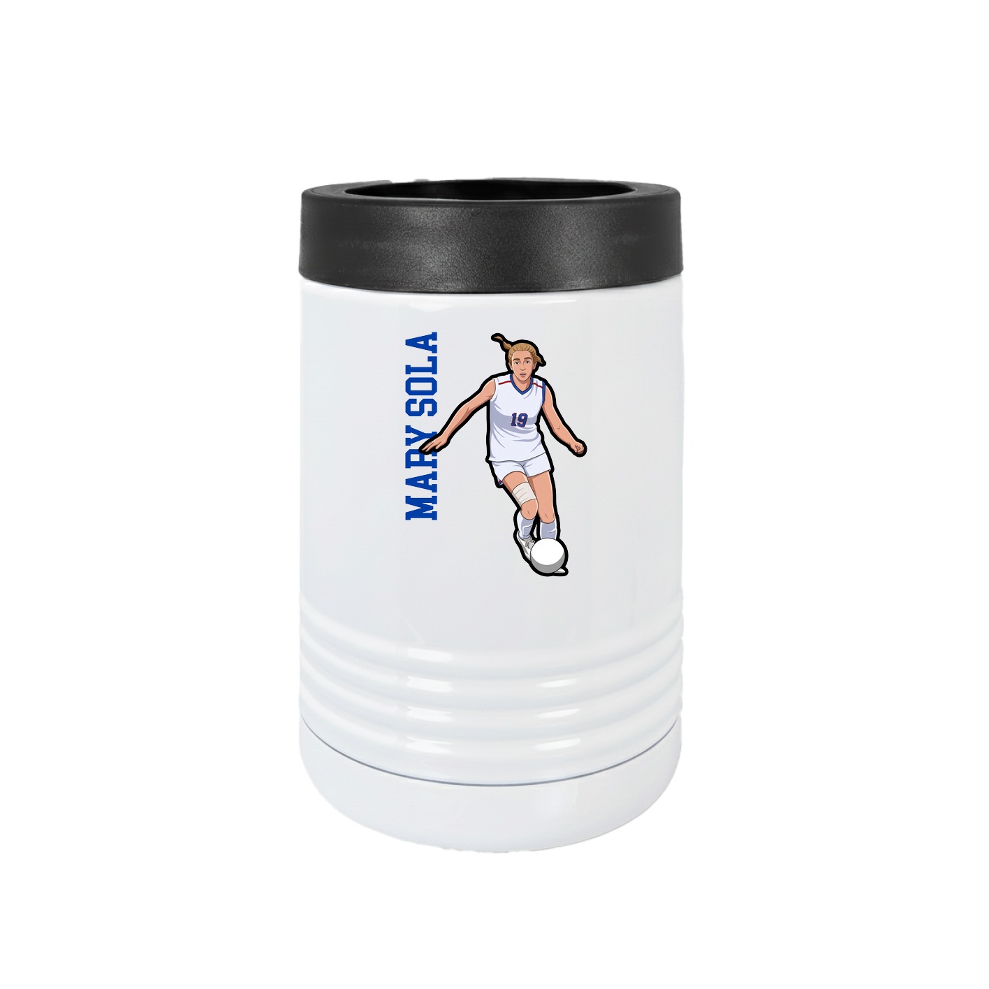 Beverage Holder — Name Vertical in White