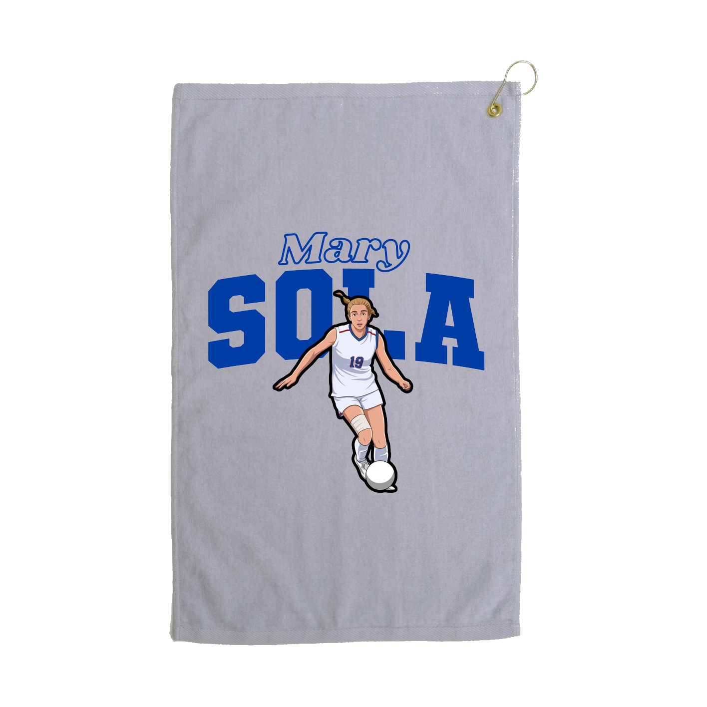 Golf Towel — Name Arch in Grey