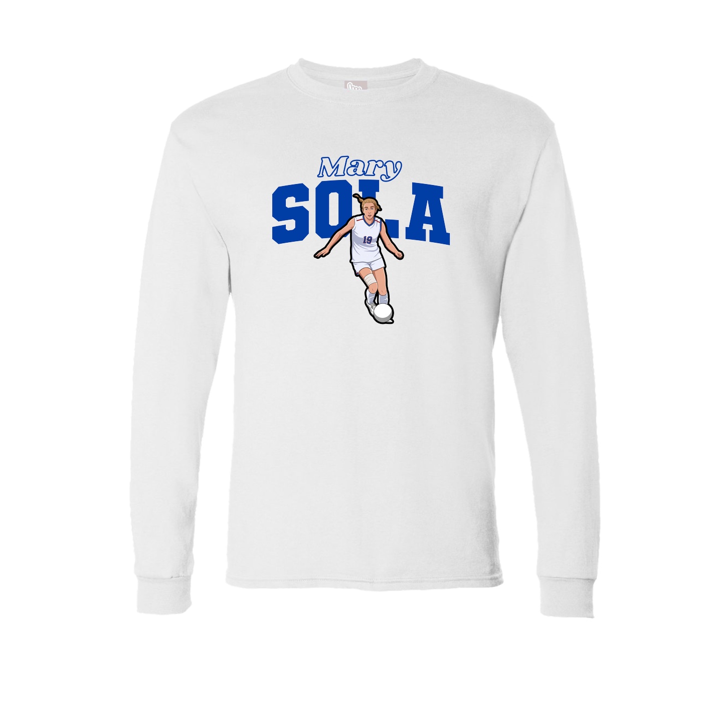 Long Sleeve Tee — Name Arch in White