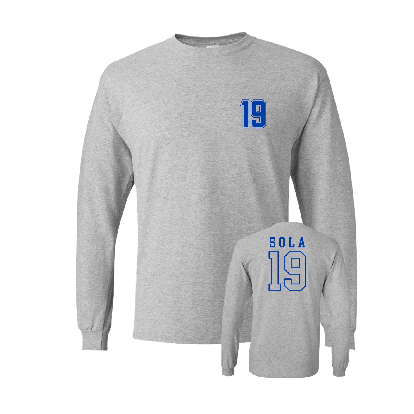 Long Sleeve Tee — Chest Back in Grey