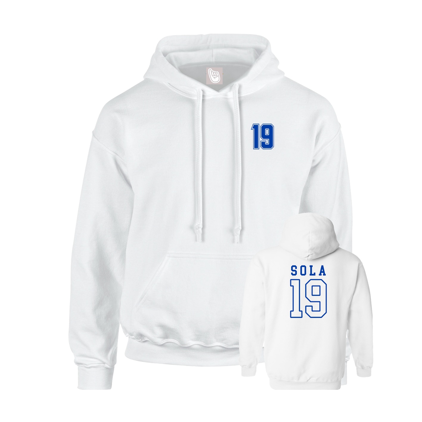 Youth Hoodie — Chest Back in White
