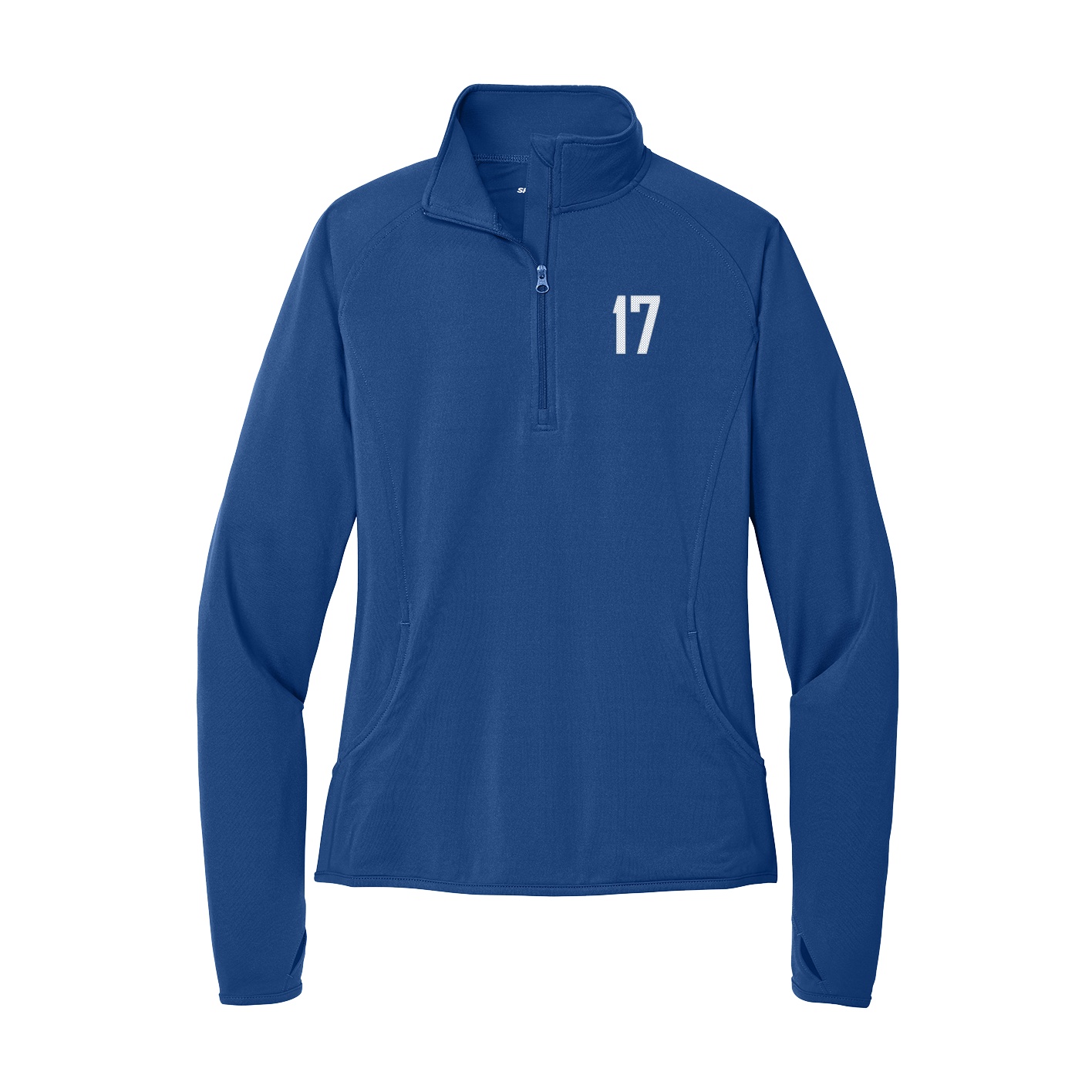 Women's Q-Zip Pullover — Front Shirsy in Royal