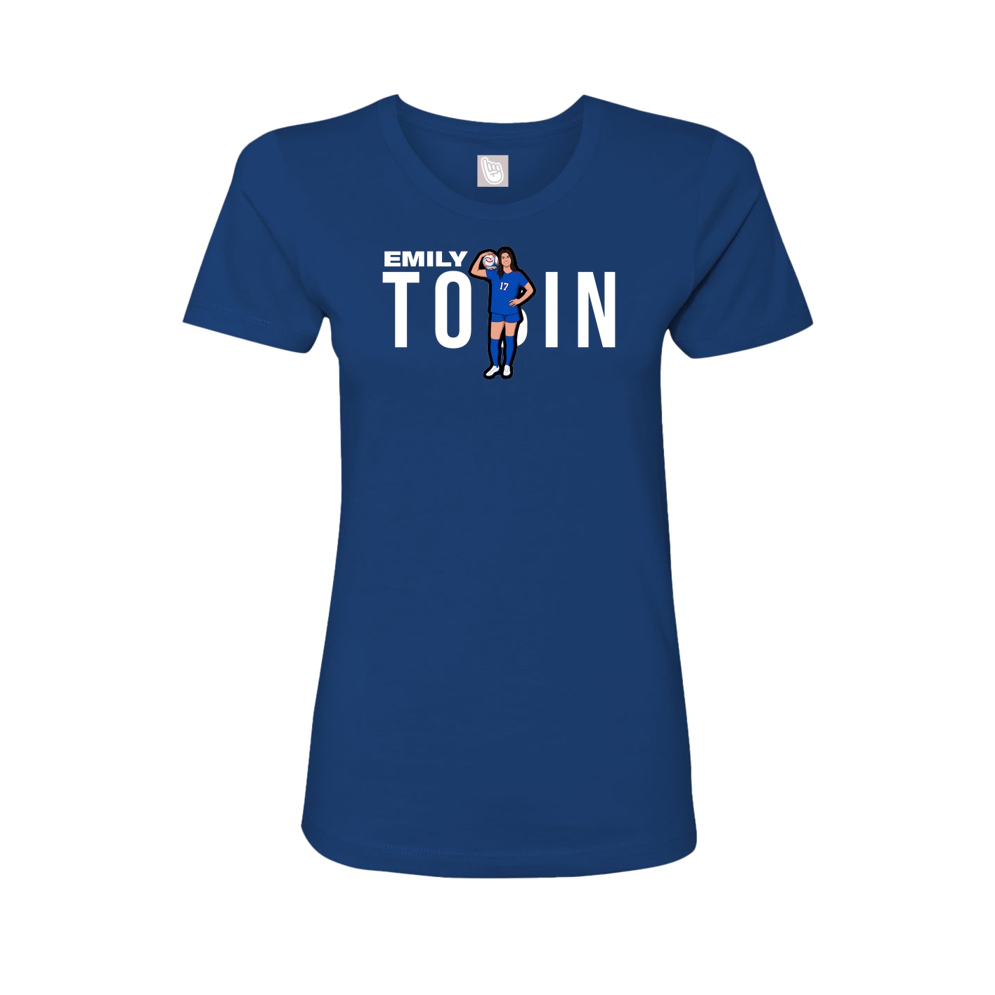 Fitted Women's Tee — Player Name in Royal