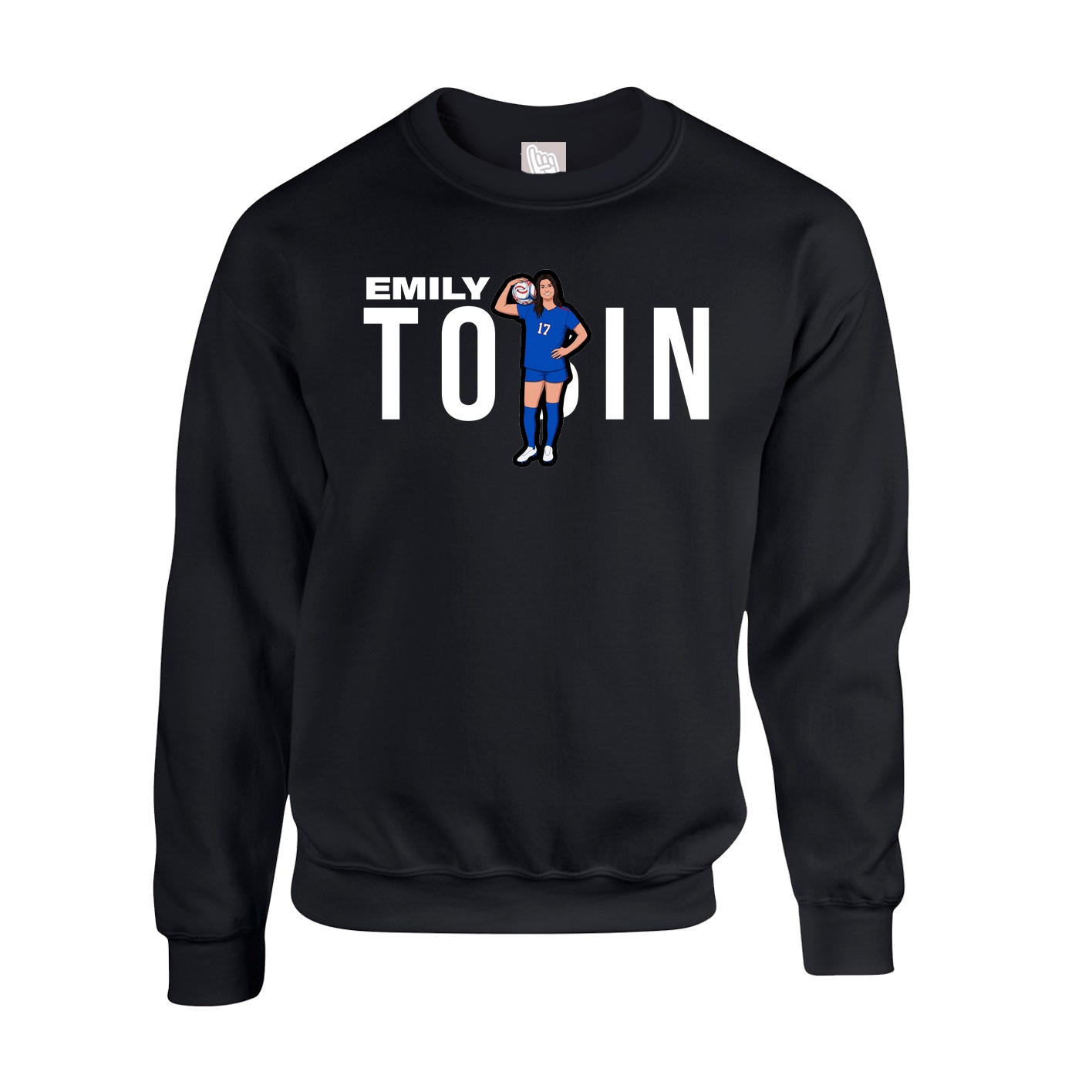 Fleece Crew — Player Name in Black