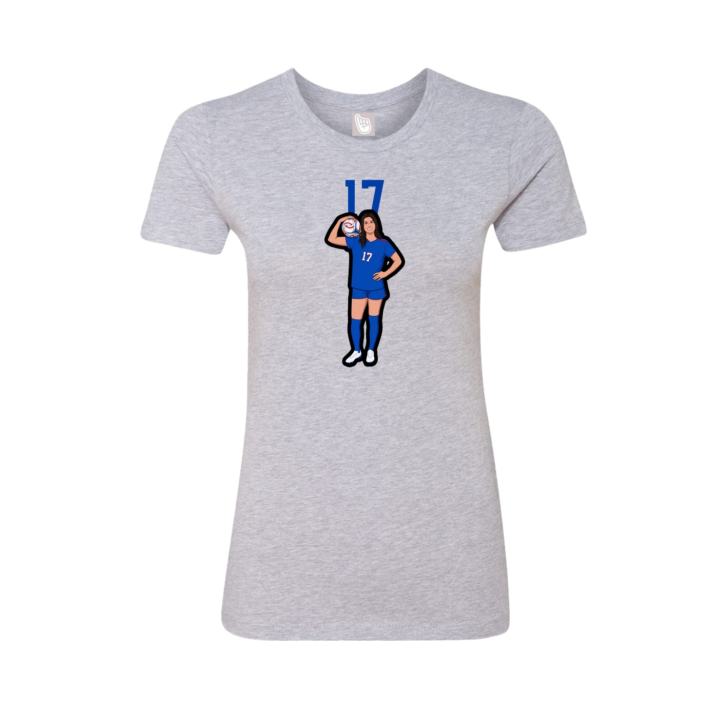 Fitted Women's Tee — Number Top in Grey