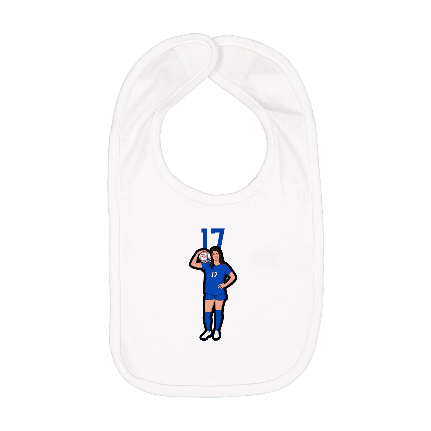 Infant Bib — Number Top in White
