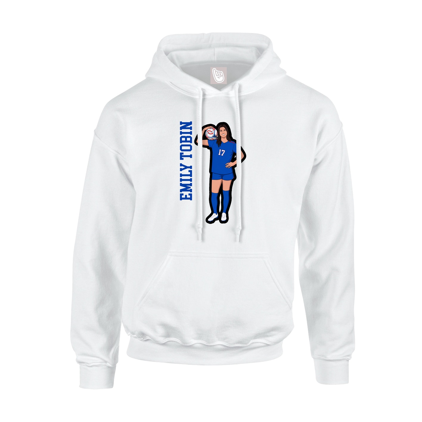 Youth Hoodie — Name Vertical in White