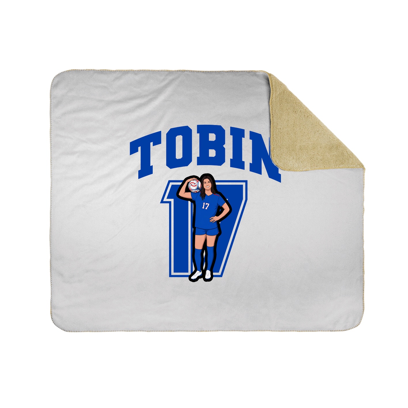 Throw Blanket — Number in White
