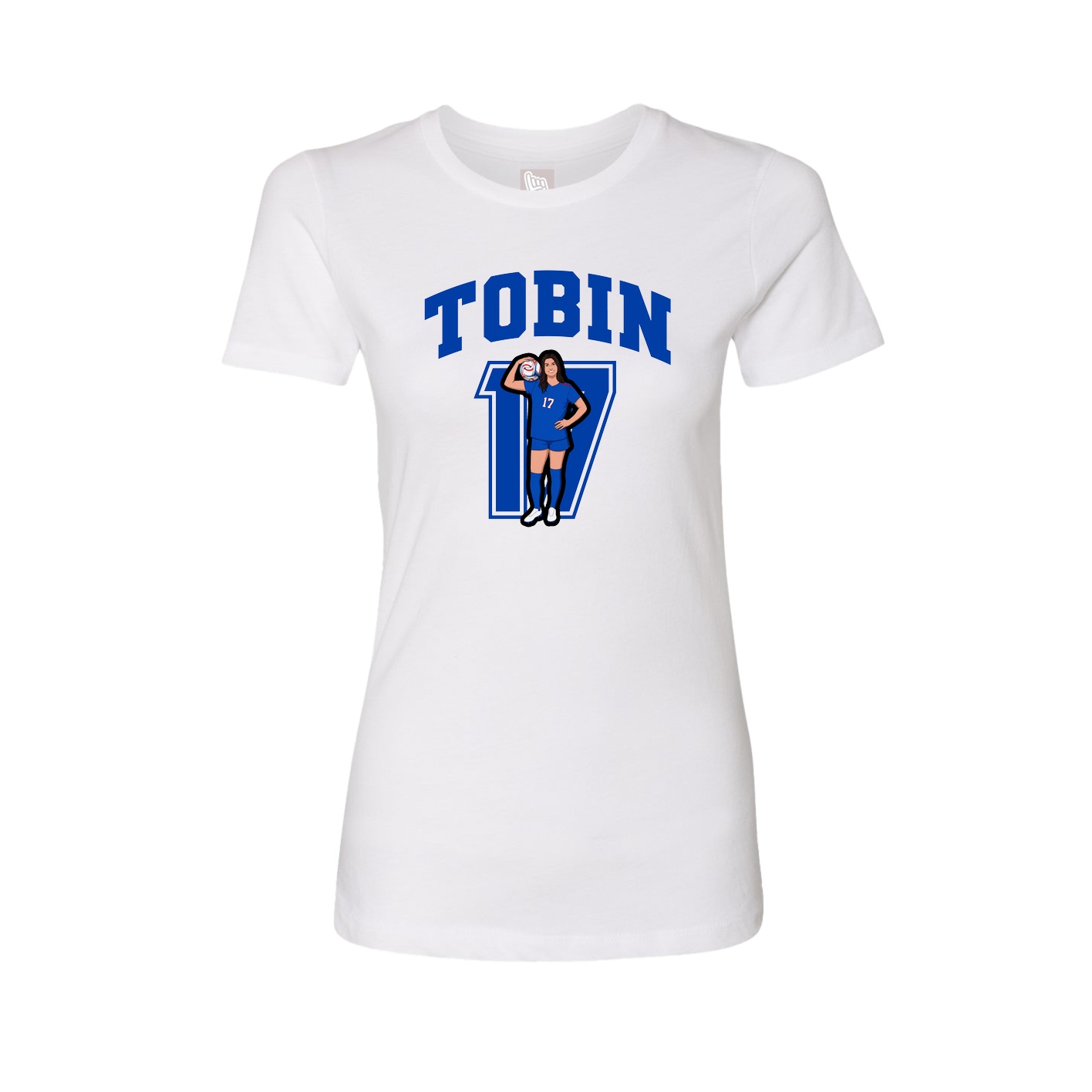 Fitted Women's Tee — Number in White