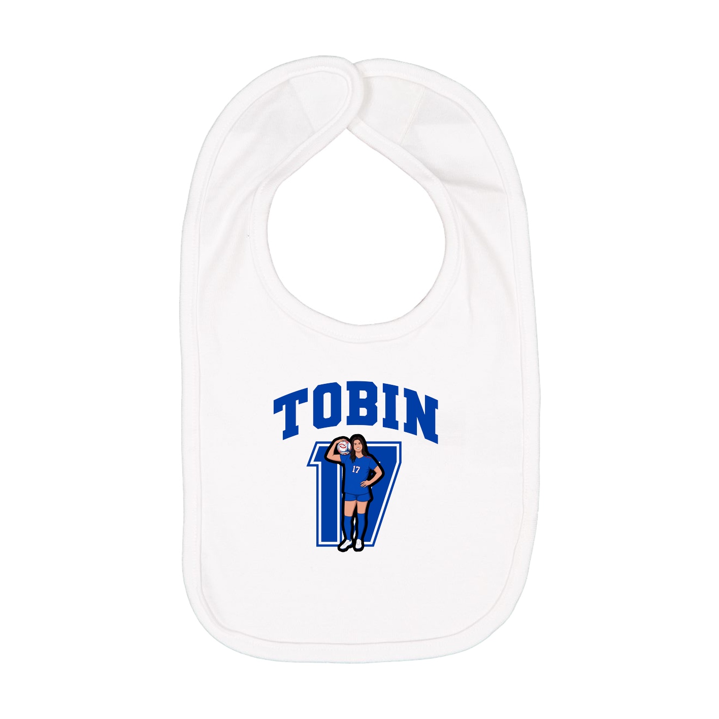 Infant Bib — Number in White