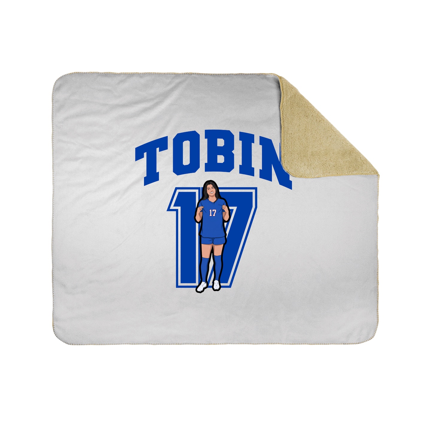 Throw Blanket — Number in White