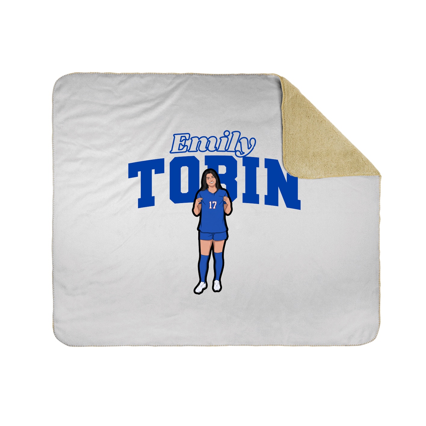 Throw Blanket — Name Arch in White