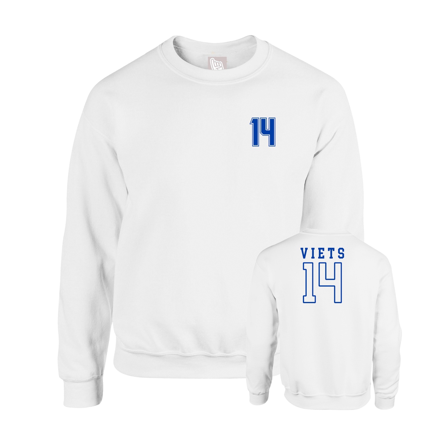 Fleece Crew — Chest Back in White