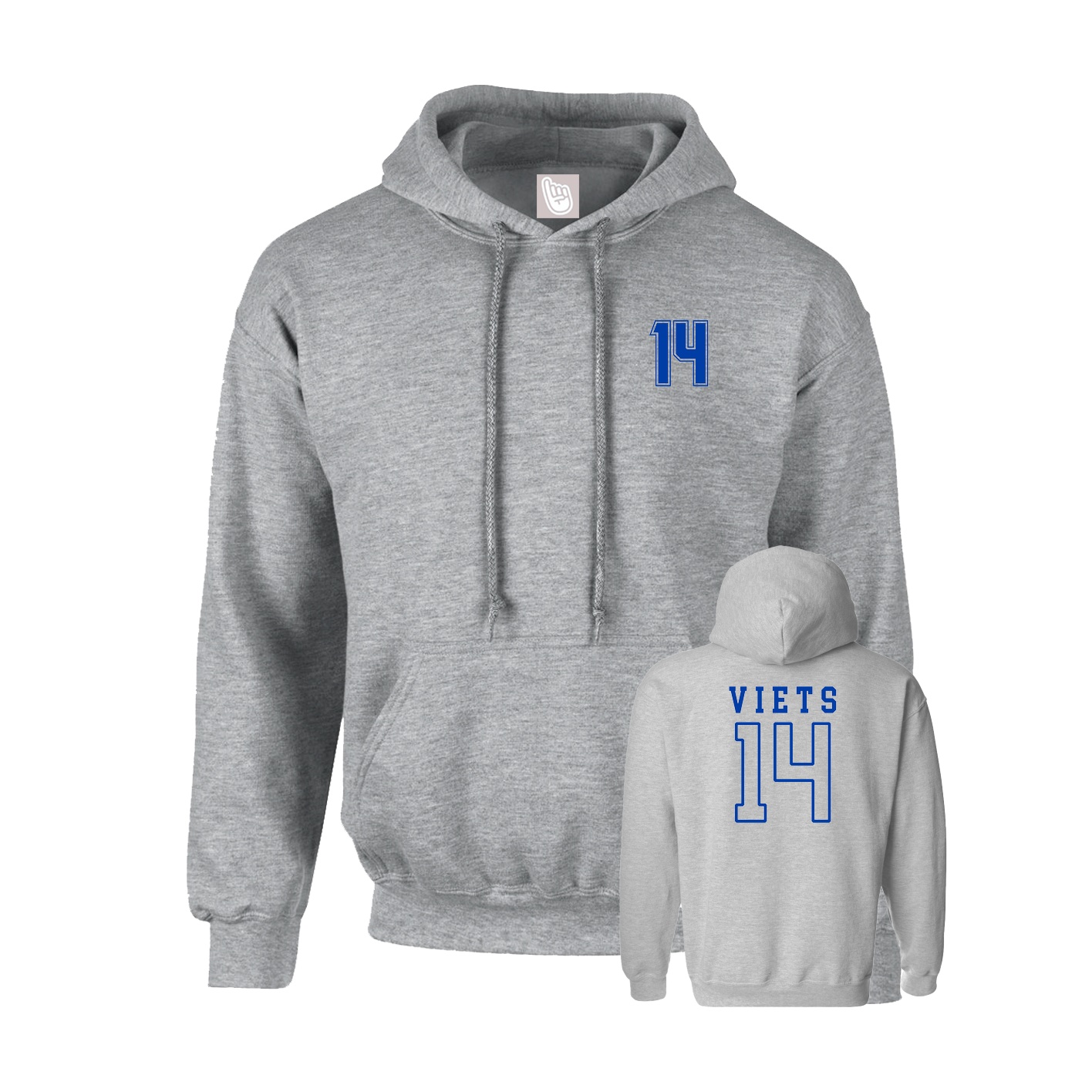 Youth Hoodie — Chest Back in Grey