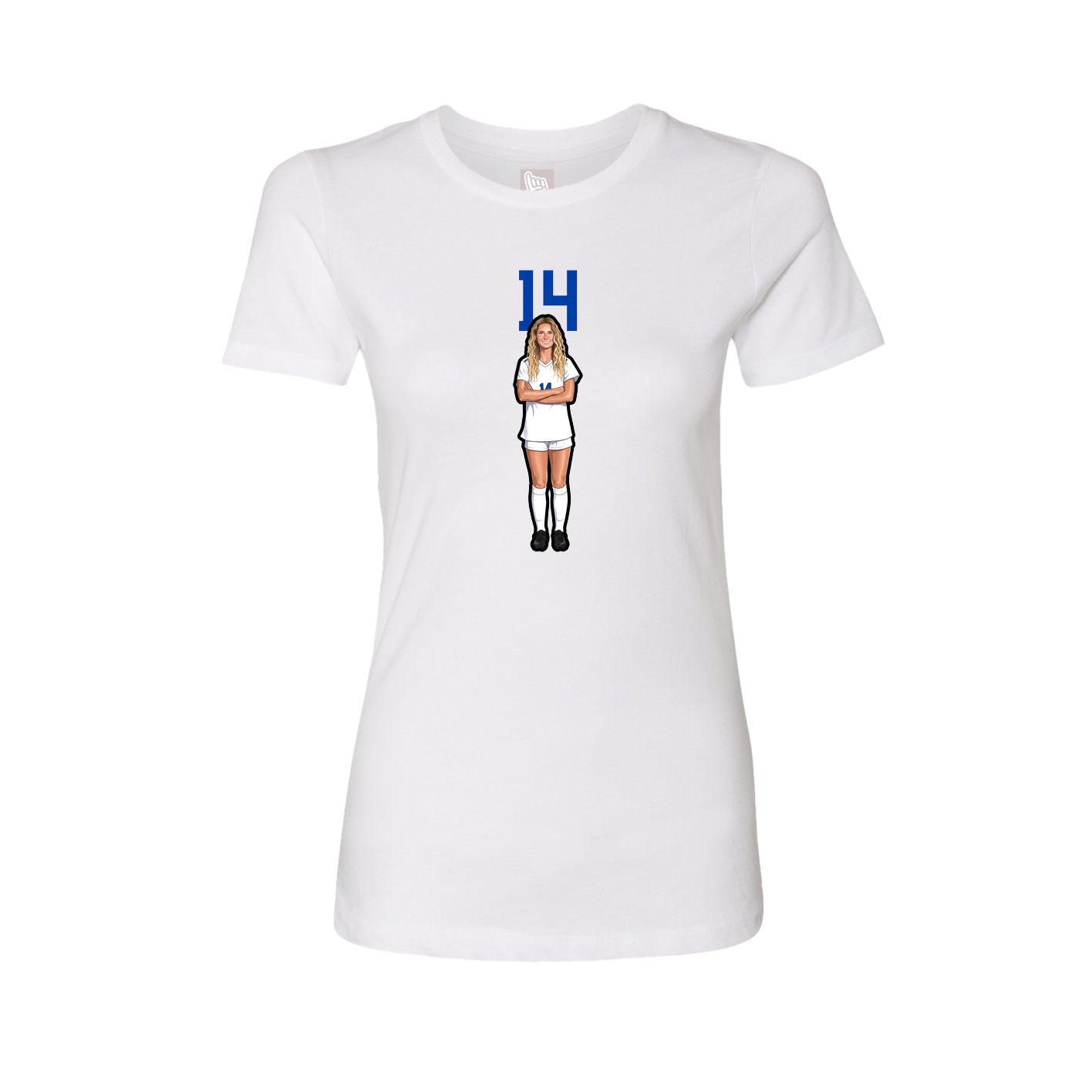 Fitted Women's Tee — Number Top in White