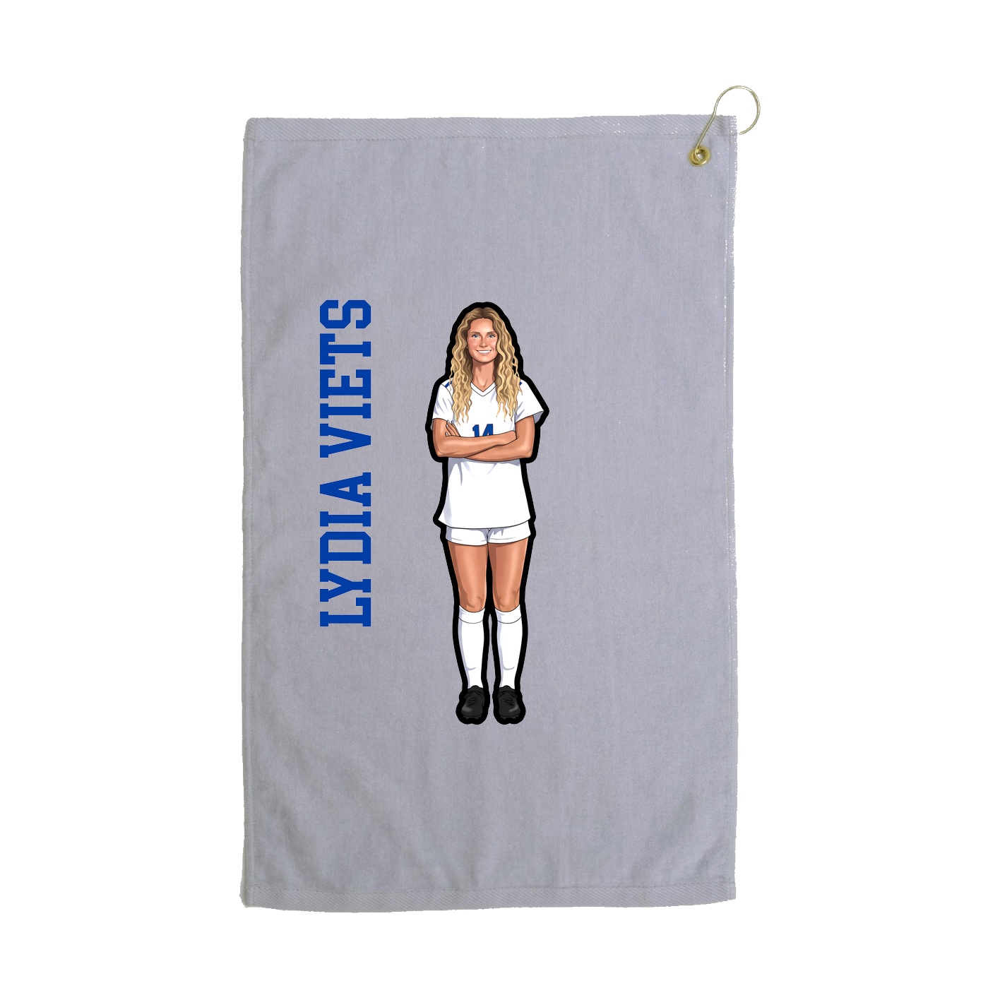 Golf Towel — Name Vertical in Grey
