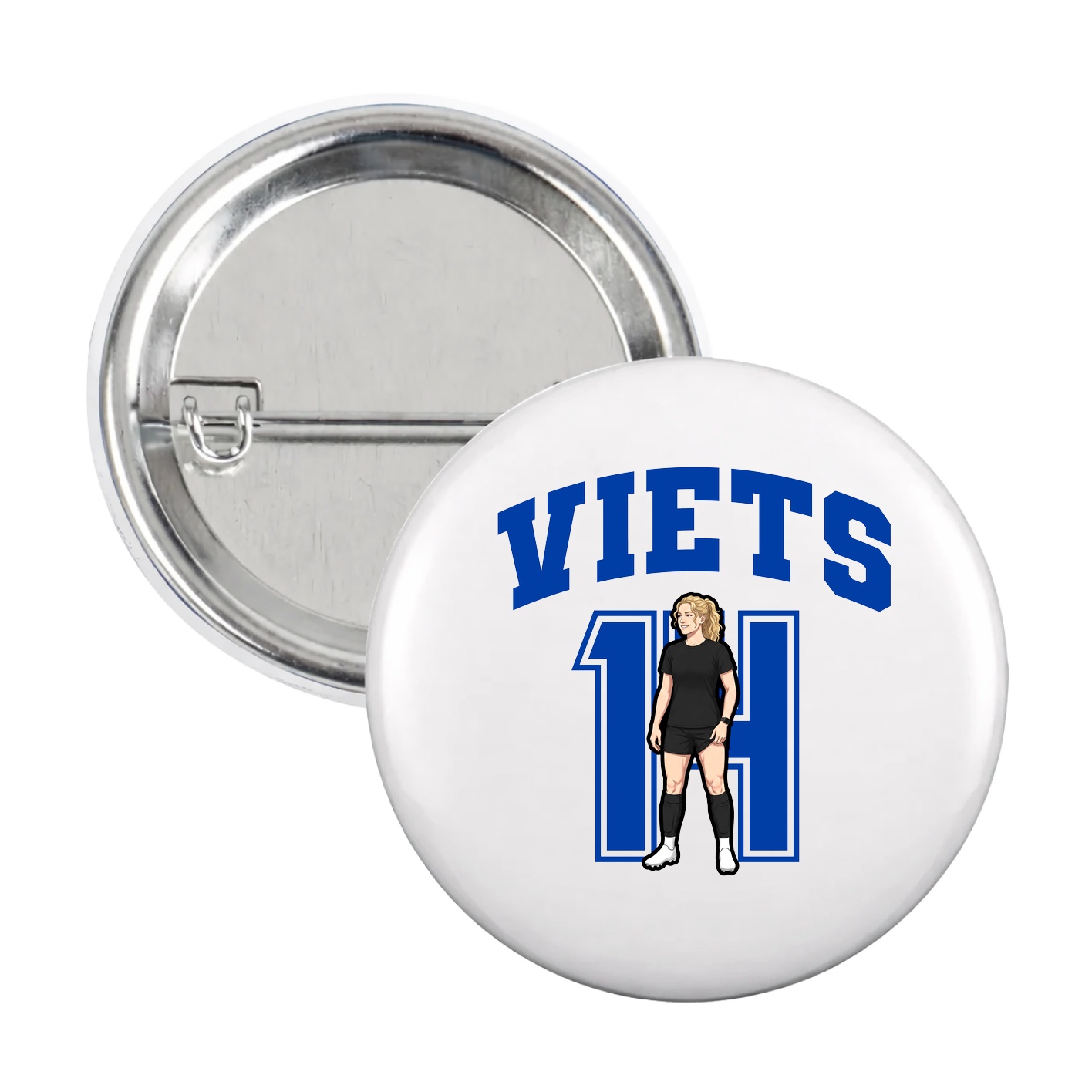 Game Day Button — Number in White
