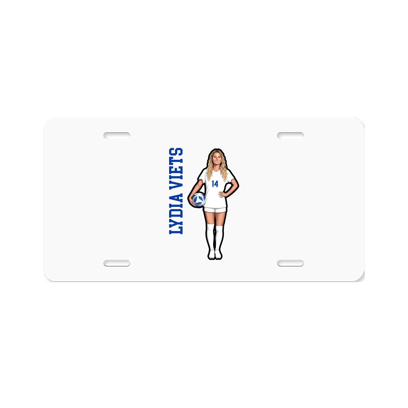 License Plate — Name Vertical in Classic