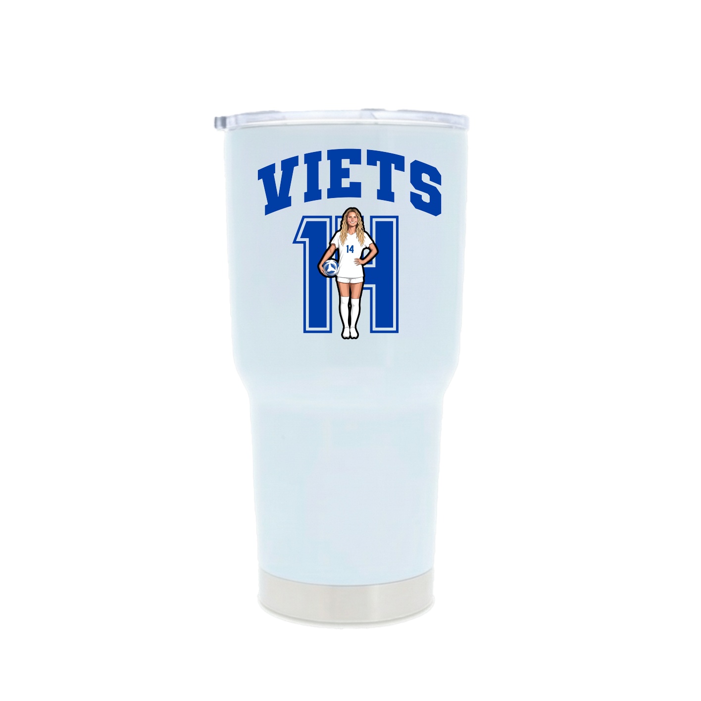 30oz Stainless Steel Tumbler — Number in White