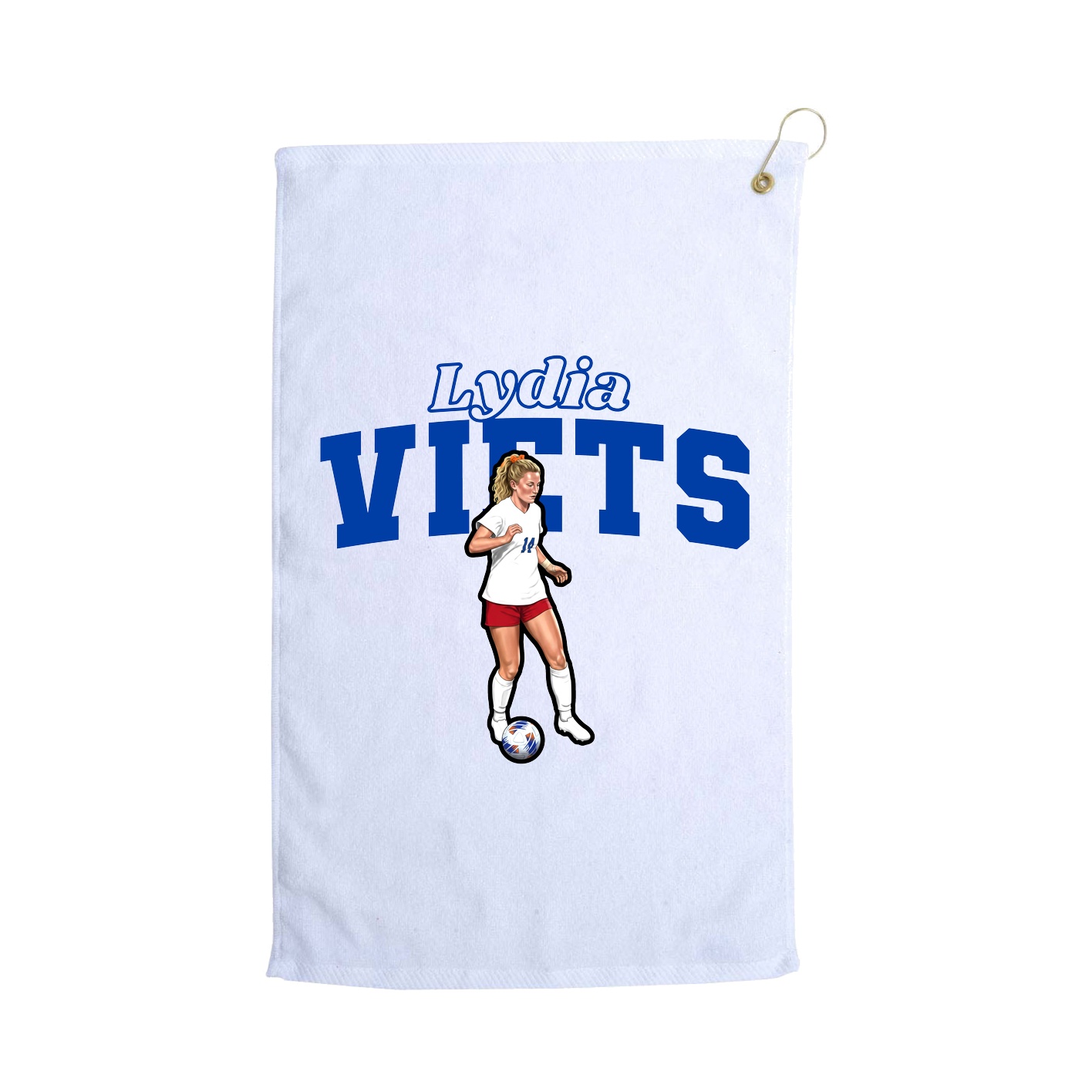 Golf Towel — Name Arch in White