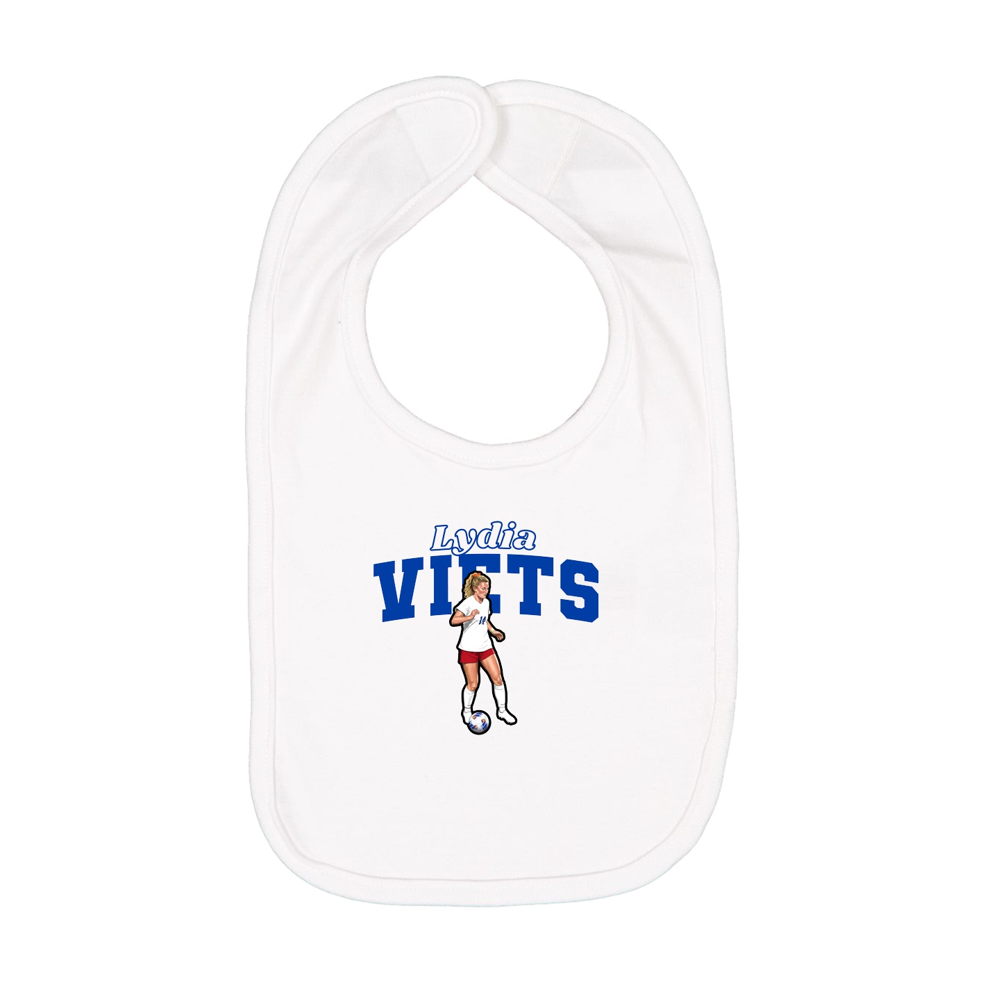 Infant Bib — Name Arch in White