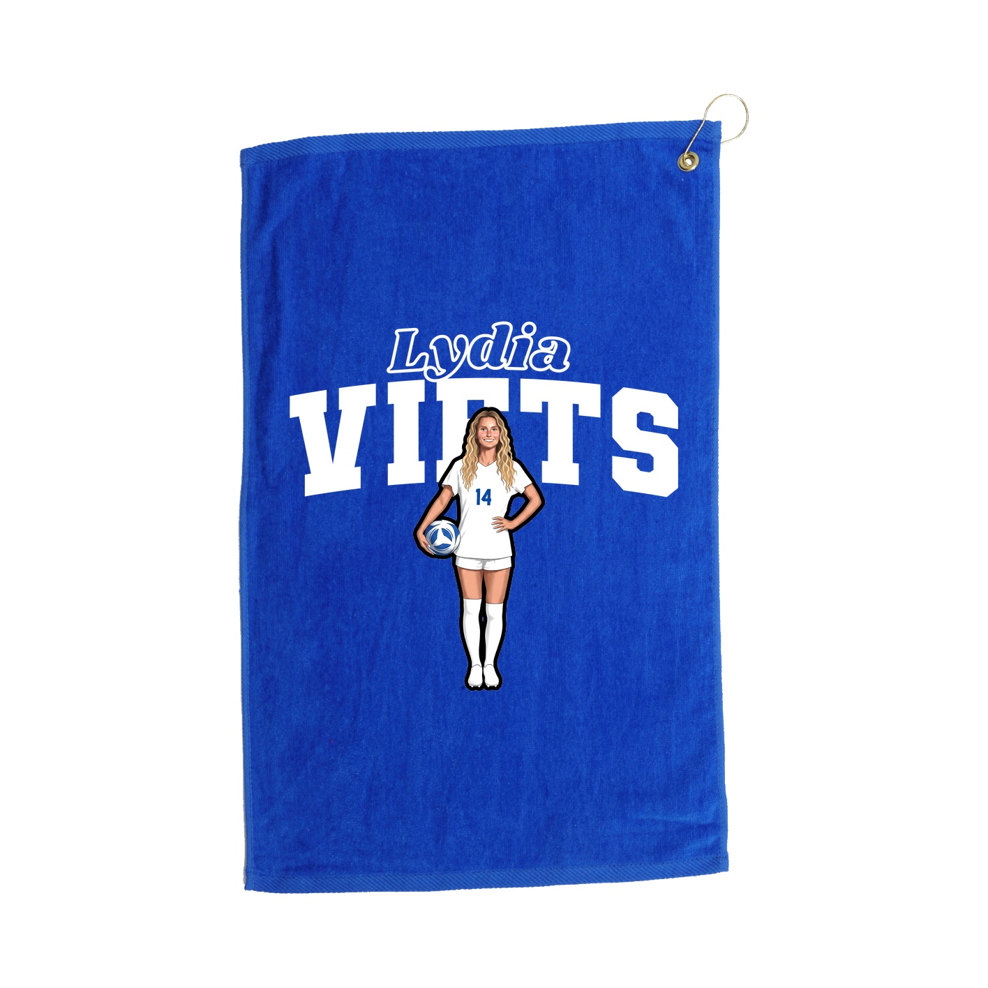 Golf Towel — Name Arch in Royal
