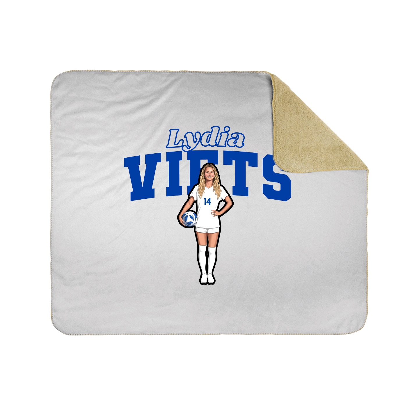 Throw Blanket — Name Arch in White