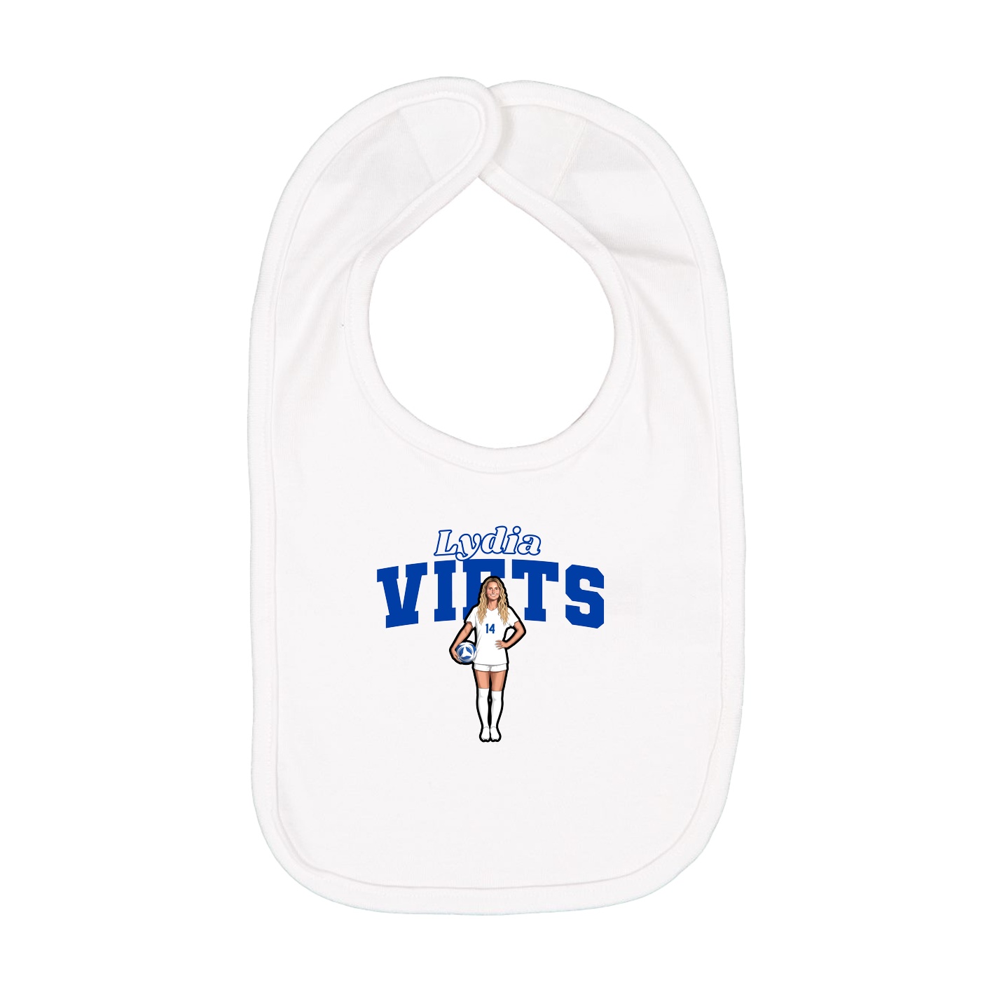 Infant Bib — Name Arch in White
