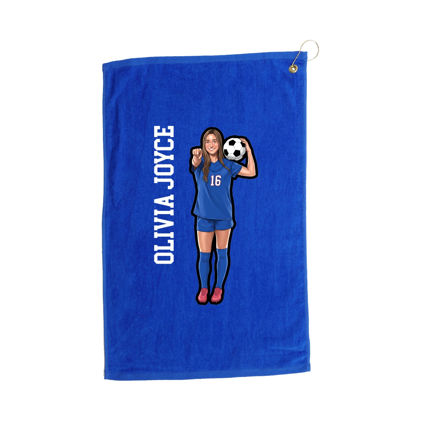 Golf Towel — Name Vertical in Royal