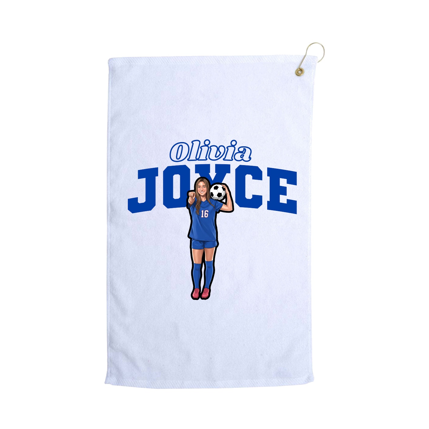 Golf Towel — Name Arch in White