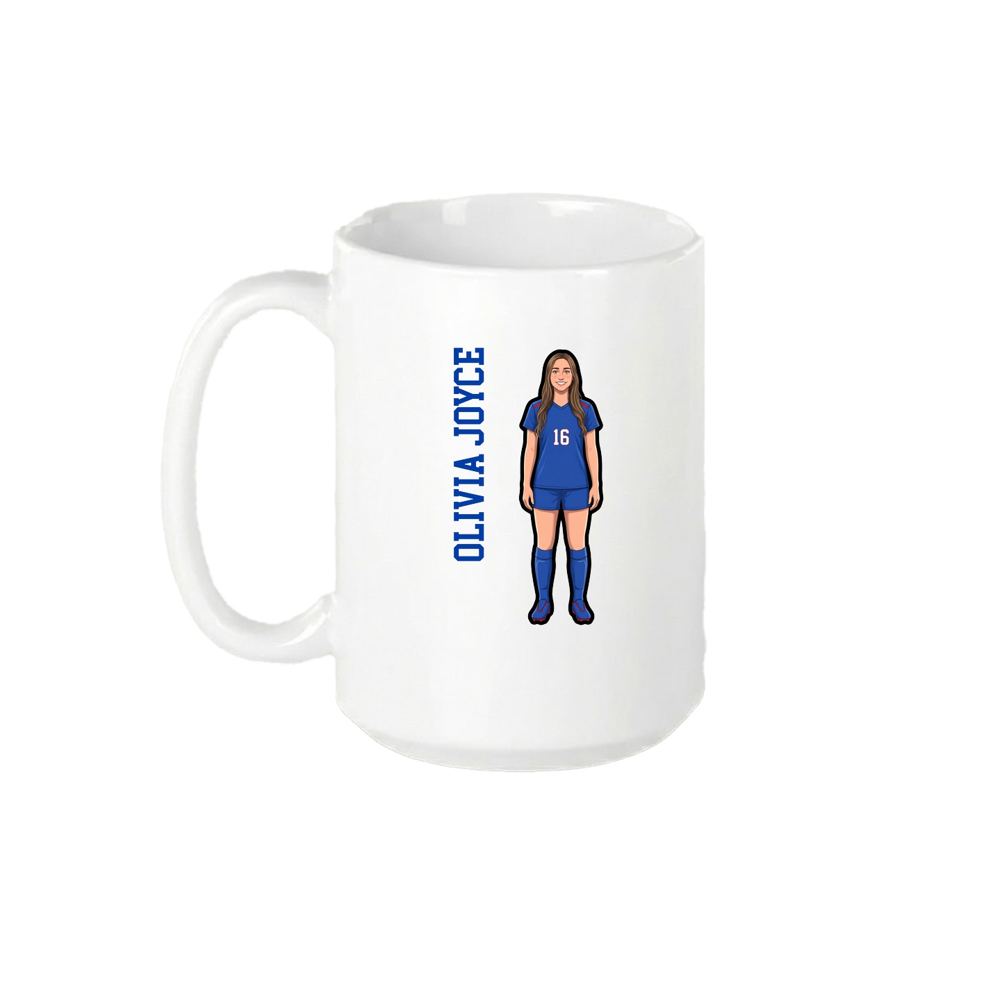15oz Coffee Mug — Name Vertical in White