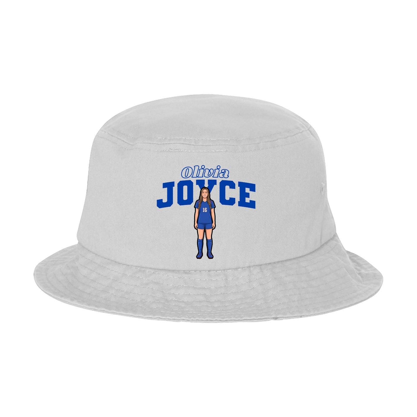 Bucket Cap — Name Arch in White